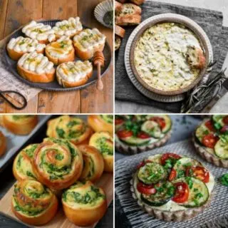 collage of 4 of the recipes from the ricotta cheese roundup.