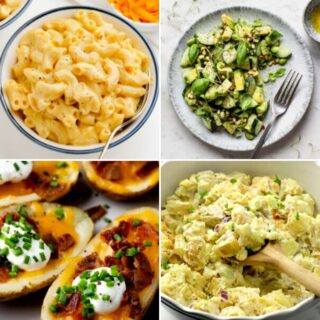 collage of 4 recipes from the gf side dishes for potluck roundup.