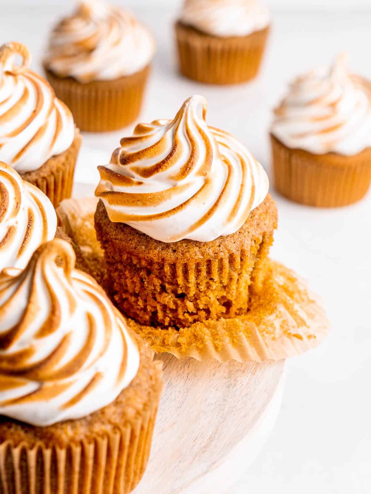 Close-up of some sweet potato cupcakes.